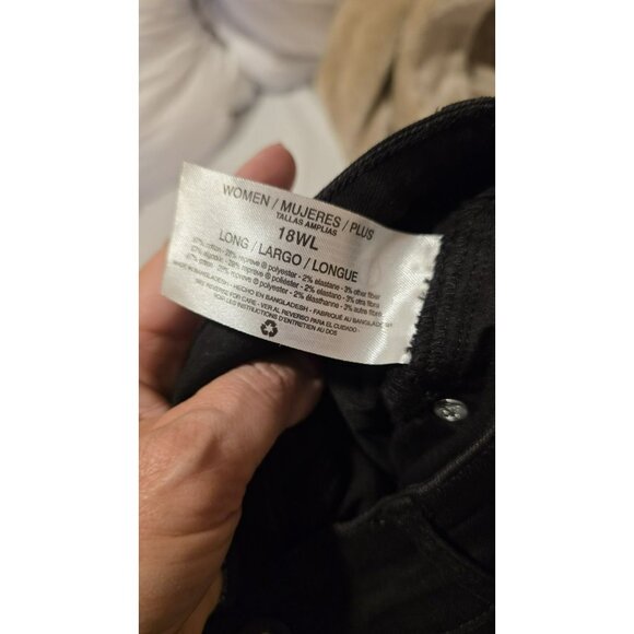 NWT Chaps Jeans Womens 18W 38wx30L Plus size Skinny Jeans Midrise Black NWT - Picture 11 of 12